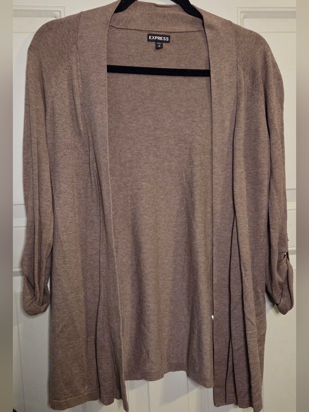 Express Taupe Open-Front Cardigan Sweater - Neutral Brown Tone
